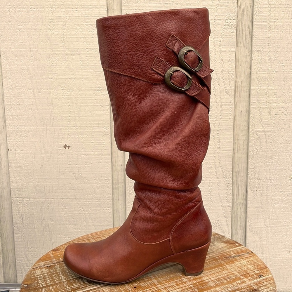 WEB Shoemakers Eric Michael Brown Leather Slouchy Knee Boots Spain EU 38 US 7.5